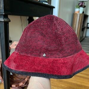 Chenille Red and Black Women’s Bucket Hat